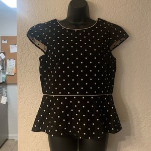 LOFT black polka dot tank top